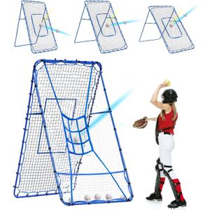 Volleyball Baseball Rebounder Net, Softball Rebounder Pitchback Net Quick Adjustments, Quick Adjustments Lacrosse Bounce Back Practice Equipment, Ideal for Outdoor Indoor and Backyard Training, 7FTx4FT