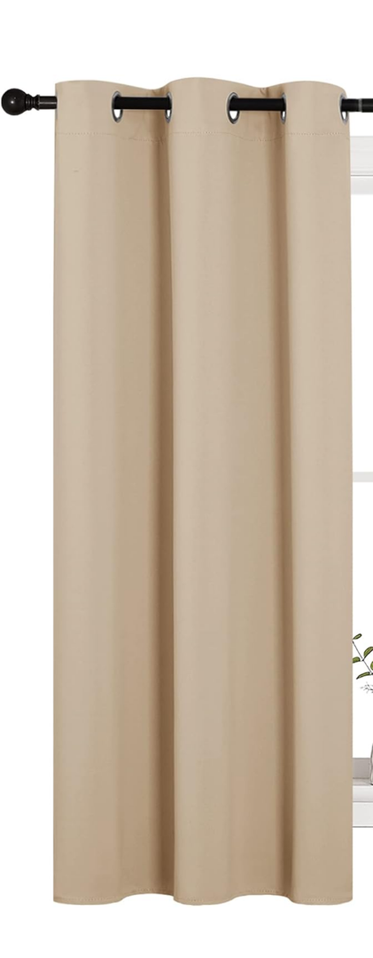 NICETOWN Thermal Insulated Grommet Room Darkening Curtains/Draperies/Panels for Bedroom (1 Panels, W42 x L63 inches, Biscotti Beige)