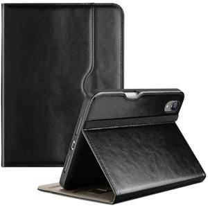 ProCase for iPad mini 7th (A17 Pro) 2024/iPad Mini 6th Generation 2021 8.3 Inch Case; Premium PU Leather Folio Business Stand Cover with Hand Strap; Pencil Holder; Front Pocket -Black