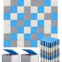 Shihanee Foam Floor Tiles Foam Floor Mats Play Mats Bulk with Borders Interlocking for Gym Nursery Bedroom(64ft,Beige)