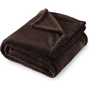 SOCHOW Flannel Fleece Blanket King Size, All Season Lightweight Super Soft Cozy Blanket for Bed or Couch, Brown, 90x108 inches