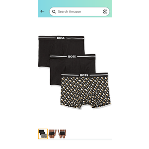 BOSS Men's 3-Pack Multi Design Bold Logo Trunks XL BOSS Men's 3-Pack Multi Design Bold Logo Trunks XL