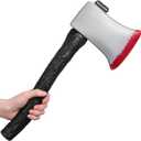 Vicenpal Halloween Costume Axe Plastic Fake Axe Prop Woodsman Hatchet for Halloween Costume Accessories Man Women Cosplay (Brown, Red)