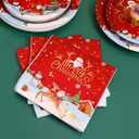 Christmas Paper Plates and Napkins Set, Christmas Plates Cups Napkins Forks Tablewares Party Supplies Serve 24