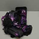 15 Pcs Butterfly Car Seat Covers Full Set Butterfly Front Rear Seat Covers Steering Wheel Cover Wrist Strap Coasters Armrest Shoulder Pads (Purple Glitter Butterfly Style)