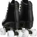 XUDREZ Roller Skates for Women Men Shiny Double Row Four Wheels Roller Skates Womens Roller Skates with Shoes Bag, Black flash wheel, Women's 9 / Men's 7.5