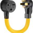 4 Prong to 3 Prong Dryer Adapter Compatible with NEMA 14-30p to 6-30r 240V 50 Amp Male Plug 30 Amp Female Receptacle Heavy Duty Generator EV Charger Cord Power Adapter, ETL Listed