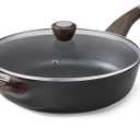SENSARTE Nonstick Frying Pan Skillet with Lid, 12 Inch Large Deep Frying Pan, 5 Qt Non Stick Saute Pan with Cover, Induction Pan, Healthy Non Toxic Cooking Pan with Helper Handle, PFOA PFOS Free (Classic Black)