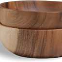 Hand-Crafted From Solid Acacia Wood Salad Bowls 7.1 or 7.9 Inches Set of 2 Individual Large Wood Bowl for Fruits Salads and Decoration Fruit Bowl for Snacks