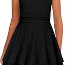Tween Girls Sleeveless Summer Dress Kid Casual Beach Mini Loose Athletic Dresses 11-12 Years (Black)