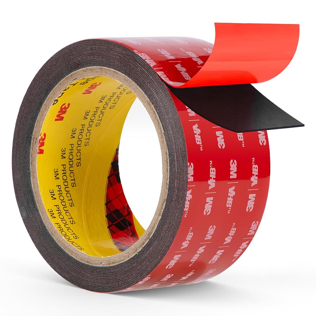 3M Double Sided Tape Heavy Duty, 2" x 16.5 ft Mounting Tape VHB 5925 Strong Adhesive Waterproof for Automotive, LED Strip Lights, DIY Home Dcor (Black)