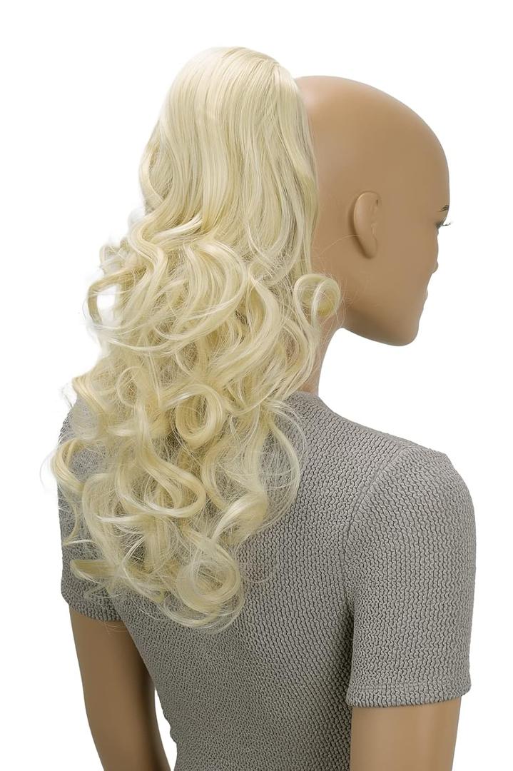 CAISHA 18" Hairpiece Ponytail Extensions Voluminous Wavy Platinum Blonde PH25