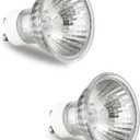 GU10 Halogen Bulb 120V 50W Halogen Light Bulbs for Candle Warmer Lamp, GU10+C, MR16 with Glass Cover, 2700K Warm White, Dimmable, Pack of 2