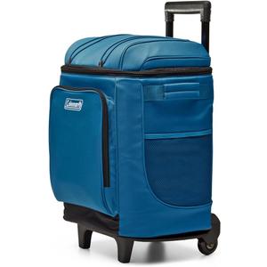 Coleman 42-Can Soft Rolling Cooler with Wheels, Leak-Proof Portable Insulated Chiller with 12+ Hour Ice Retention, Made with Recycled Materials