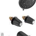 9-Setting Rain Shower Faucet& Bathtub 2 Handle Knob Replacement for Price Pfister Verve Remodel/Rebuild Trim Kit, Matte Black