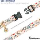 Cute Dog Collar Beige Flower Pattern for Boys and Girls Holiday Dog Collars Summer Fall Gift Adjustable for Medium to X-Large Breed Dogs (L)