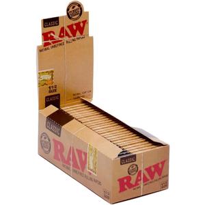 Raw Classic 1 1/2 Size Rolling Paper, 33 Count (Pack of 25)