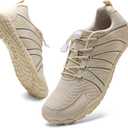 WateLves Barefoot Water Shoes Women Men Breathable Wide Width Toe Box Beach Walking Shoes Comfortable Slip On Minimalist Sneakers for Travel Hiking(B-Beige, 38)