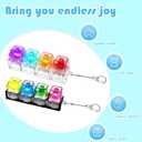 4 Packs Fidget Keyboard Keychain Toy, Keyboard with LED Lights Clicker Fidget Stress Relief Keyboard, Fidget Clicker Gifts for Kids Easter Christmas (Clear)