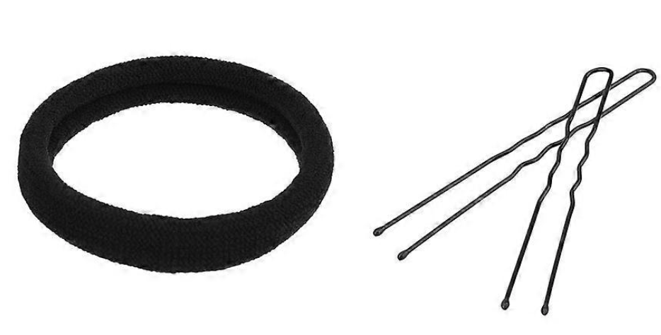 Elastics Hair Bands No Damage for Thick, Heavy and Curly Hair And Two Hairpins