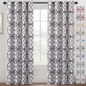 H.VERSAILTEX Blackout Curtains 84 inch Length 2 Panels Set Thermal Curtains & Drapes Window Treatment Noise Reducing Geometric Modern Grommet Living Room Curtains for Bedroom - Brown and Gray