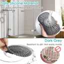 Shower Drain Hair Catcher, 2 Pack 5.5in Shower Hair Catcher Large Premium Silicone Drain Protector Strainer, Shower Drain Cover for Shower Room, Floor Drain, Bathroom Sink, Dark Grey