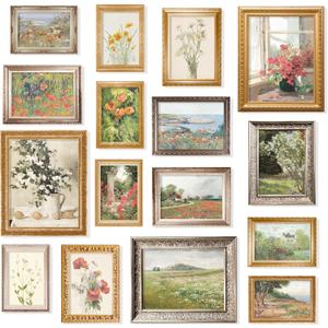 97 Decor Vintage Floral Wall Art - 16 Flower Pictures Wall Decor, Spring Flower Posters For Wall, Antique Floral Prints French Botanical Painting, Nature Wildflower Gallery Wall Prints (8x10 Unframed)