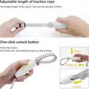 Hand Free Dog Leash Adjustable Length 4-6 ft with Reflective Stripor for Medium&Small Dogs Comfortable Handle and Sturdy Rope for Walking, Jogging and Running Your Dog (White)