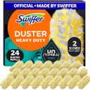 Swiffer Dusters Heavy Duty, Feather Head Multi-Surface Duster Refills for Cleaning, Unstopables, Yellow, 24 Count (4 Packs of 6)