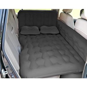 Air Mattress Bed for car, Car Air Mattress with Inflation Pump, 2 Inflatable Pillows and 2 Footrests for Back Seat, Side Seat, Trunk Sleeping, Thickened Camping Bed - Black