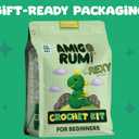 2 x Amigo Rumi Cute Dinosaur Beginners Crochet Kit - Learn How to Crochet Starter Kit - 3+ Hour Video Tutorials & Crocheting Book - Easy to Stitch Yarn - Amigurumi Stuffed Animal for Kids 12+ & Adults (T-Rex + BONUS Crochet Course (Green & Yellow))