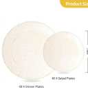 Goodluck 120PCS Gold Plastic Plates, Disposable Gold Glitter Plates, Heavy Duty 60pcs 10.25" Dinner Plates, 60pcs 7.5" Disposable Dessert Plates, Disposable Plates for Party, Wedding