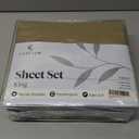 LuxClub 4 PC Sheet Set Bed Sheets Deep Pockets 18" Eco Friendly Wrinkle Free Cooling Machine Washable Hotel Bedding Silky Soft  Taupe King