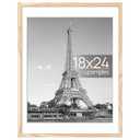 upsimples 18x24 Picture Frame, Display Pictures 16x20 with Mat or 18 x 24 Without, Wall Hanging Poster Frames, Natural, 1 Pack