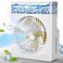 Misting Fan Portable, 8000mAh 8-Inch Rechargeable Battery Operated Fan with 600mL Water Tank, Cooling Desk Misting Fans for Outside, Perfect Quite Mist Water Spray Fans for Home Office Camping Patio