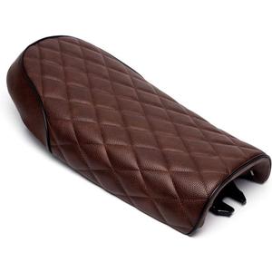 Universal Motorcycle Retro Diamond Flat Brat Style Cafe Racer Seat for CB CL Retro Yamaha SR XJ Suzuki GS (Brown)