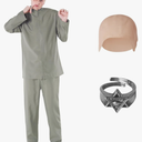 Morph Grey Villain Costume With Baldcap, 60s Costume Men, Funny Halloween Costumes For Men, XXL