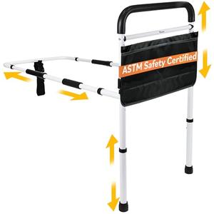 FSA/HSA Eligible, Vaunn Medical New Adjustable Bed Assist Rail Handle (Passed ASTM F3186–17 Safety Standard) and Hand Guard Grab Bar, Bedside Safety and Stability (Tool-Free Assembly), White/Black FSA/HSA Eligible, Vaunn Medical New Adjustable Bed Assist Rail Handle (Passed ASTM F3186–17 Safety Standard) and Hand Guard Grab Bar, Bedside Safety and Stability (Tool-Free Assembly), White/Black