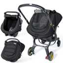 IvyWind Baby Car Seat Cover, Universal Winter Carseat Cover for Babies with Breathable Mesh Window, Cozy and Warm Infant Car Seat Covers for Cold Weather, Kick-Proof Carseat Canopy for Boy Girl, Black