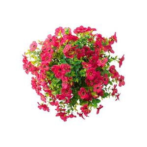 HARSOML Outdoor Artificial Flowers, 8 Bundles Fake Flowers Autumn Decoration, No Fade Faux Plastic Shrubs for Garden Patio Porch Window Box Fall Decor (Rose)