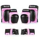 Adult/Child Knee Pads Elbow Pads Wrist Guards 3 in 1 Protective Gear Set for Skateboarding Inline Roller Biking Roller Skating Cycling Outdoor Sports Pink, Large