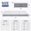 Foldable Mattress Queen, 6 Inch Memory Foam Folding Mattress Queen, Trifold Mattress with Breathable & Washable Cover, Portable Mattress for Guest Bed, 78"x58"x6"