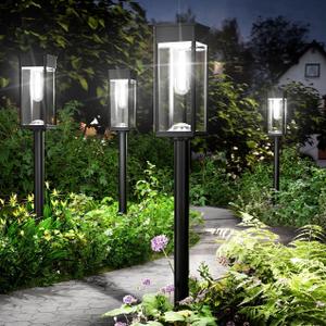 SUPER BRIGHT Solar Pathway Lights Outdoor, 8 Pack Solar Lights Outdoor, Auto On/Off, IP65 Waterproof Solar Garden Lights Solar Powered Landscape Lighting for Yard Patio Walkway Driveway Pathway (Cool White (Cuboid))