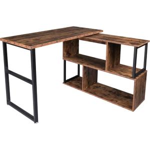 Tektalk Rotatable Corner Table Retro Desk Corner Computer Desk PC Laptop Study Table Workstation Home Office