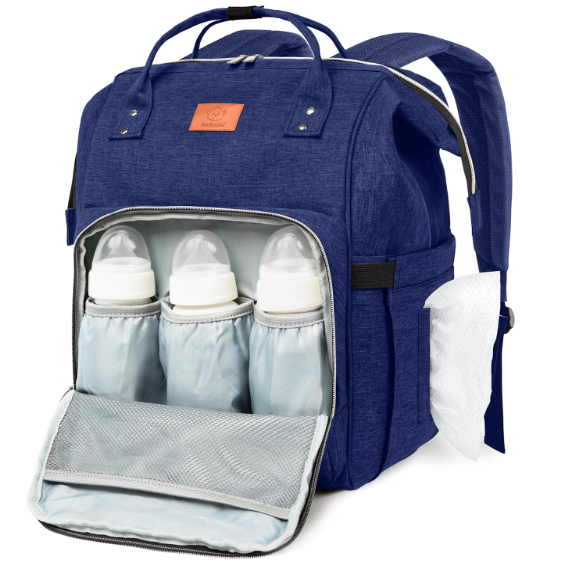 KeaBabies Baby Diaper Bag Backpack - Large Baby Bag for Boys, Girls, Waterproof Multi Function Travel Diaper Backpack with Changing Pad, Durable Travel Essentials for Moms and Dads (Blue)