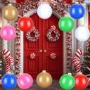 12 Pack Inflatable Christmas Ornaments for New Year Festive, Large Blow up Christmas Balls for Front Door Yard Tree Hanging Decoration (9 Inch)