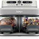 Ninja Crispi DualZone 6-in-1 Glass Air Fryer | With Nontoxic, 2x 4qt Containers & Lids | Microwave, Freezer, Dishwasher Safe | 450F Max Temp | 1785 Watt | Bone | DD101IV2