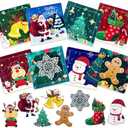 Anditoy 8 Pack Christmas 9 Pieces Wooden Puzzles for Kids Toddlers Christmas Toys Stocking Stuffers Gifts Party Favors