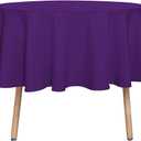 sancua Round Tablecloth - 48 Inch - Water Resistant Spill Proof Washable Polyester Table Cloth Decorative Fabric Table Cover for Dining Tables, Buffet Parties and Camping, Purple