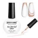 JODSONE Nude Swirl Nail Art Liner Gel Polish,10ml Classic Color 3D Nail Art Pens Effect Nail Print Design with Thin Brush for French Tips Manicure Painting DIY at Home - LB04